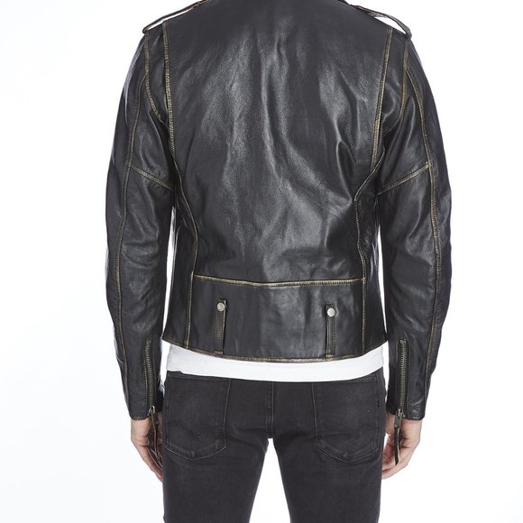 NWOT - BLADE BIKER ANTIQUE LEATHER JACKET - S - Picture 5 of 15